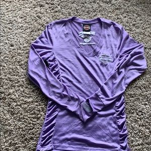 Purple Harley Davidson cinched waist shirt
